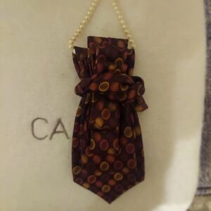 Unlisted Burgundy Tie with Gold and Orange Dots